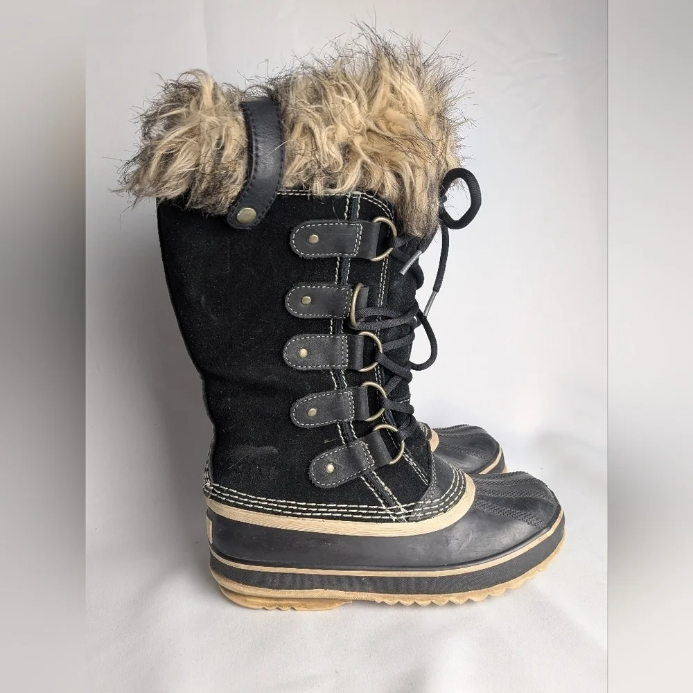 SOREL Women Winter Black Boots Suede Waterproof Size 5 US Snow Boots - Picture 2 of 10